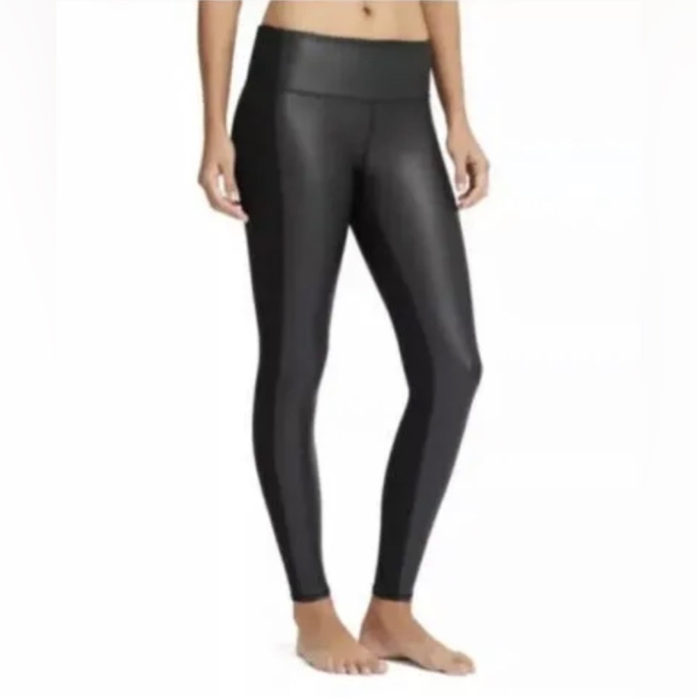 Athleta High Rise Gleam Tight Black Leggings Size XSP Pants style 153130 Perfect - Picture 2 of 9